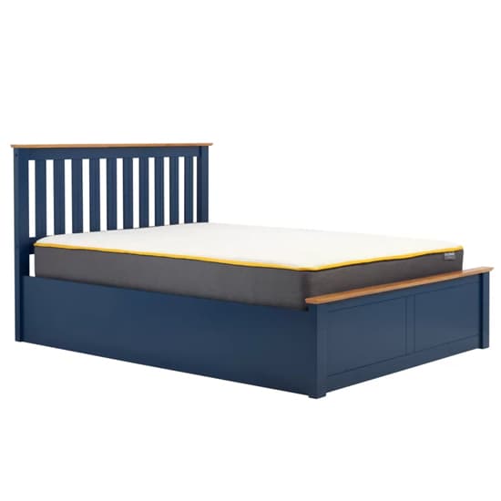 Phoney Rubberwood Ottoman Double Bed In Navy Blue_3