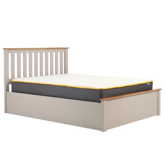 Phoney Rubberwood Ottoman Double Bed In Pearl Grey_3