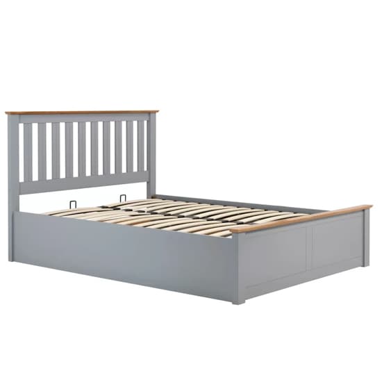 Phoney Rubberwood Ottoman Double Bed In Stone Grey_6