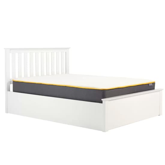 Phoney Rubberwood Ottoman Double Bed In White_3