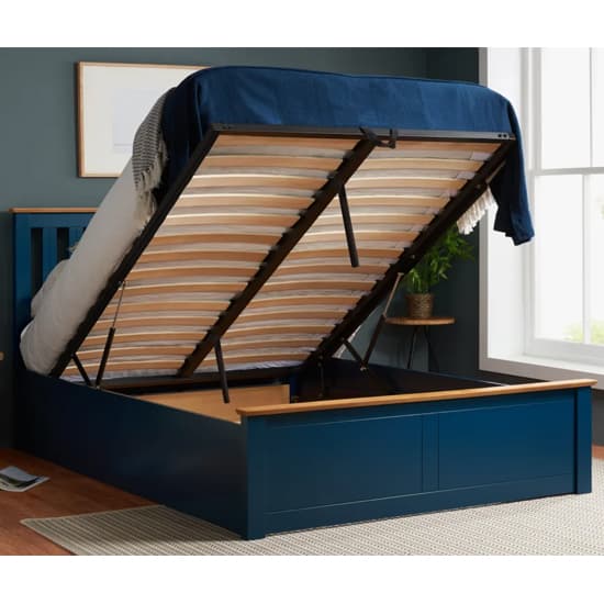 Phoney Rubberwood Ottoman King Size Bed In Navy Blue_2