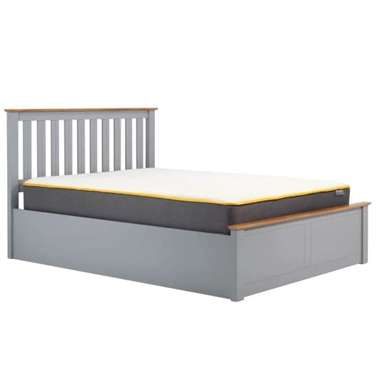 Phoney Rubberwood Ottoman King Size Bed In Stone Grey_3