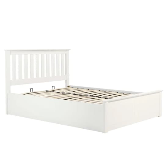 Phoney Rubberwood Ottoman King Size Bed In White_6