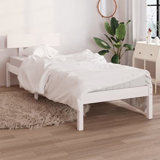 Phyre Solid Pinewood Single Bed In White