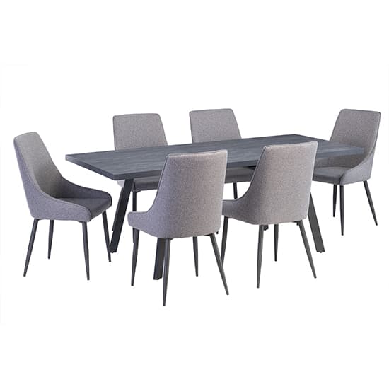 Paley Extending Wooden Dining Table In Dark Grey_4