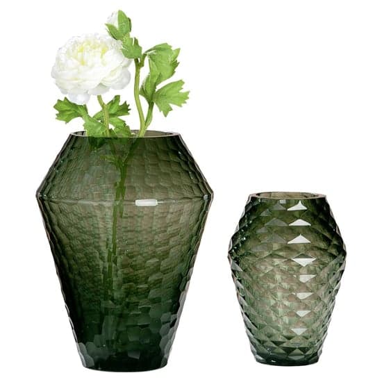 Piedi Glass Set Of 2 Decorative Vases In Green_2