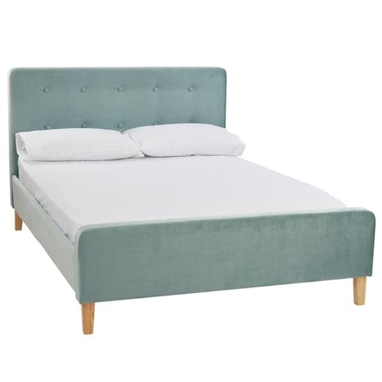 Piera Velvet King Size Bed In Aqua_2
