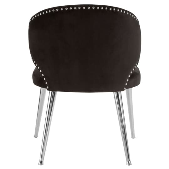 Markeb Black Velvet Dining Chair With Silver Frame In A Pair_3