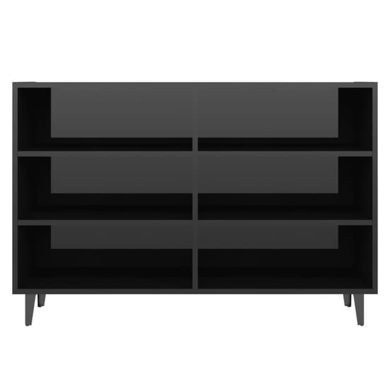 Pilvi High Gloss Bookcase With 6 Shelves In Black_3