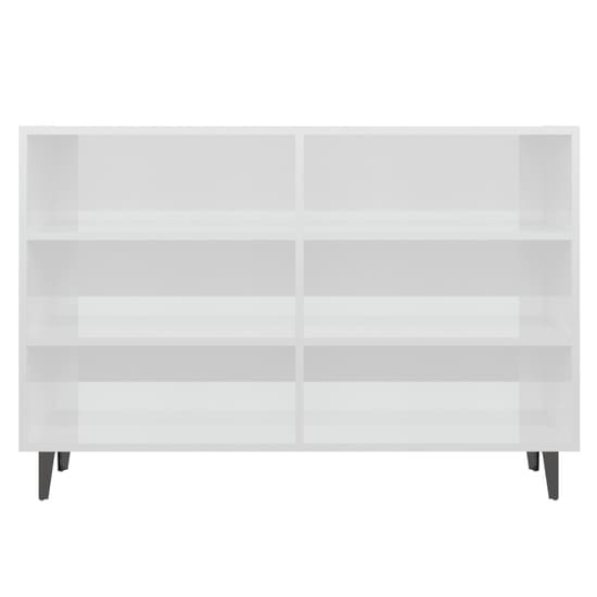 Pilvi High Gloss Bookcase With 6 Shelves In White_3