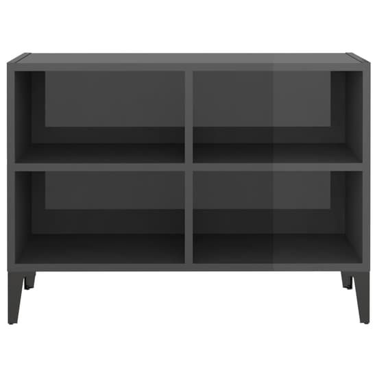 Pilvi High Gloss TV Stand In Grey With Metal Legs_3