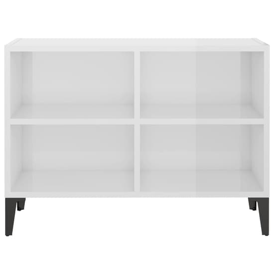 Pilvi High Gloss TV Stand In White With Metal Legs_3