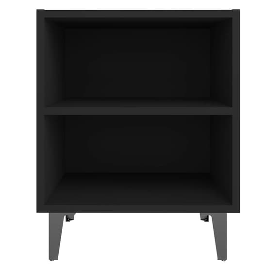 Pilvi Wooden Bedside Cabinet In Black With Metal Legs_3
