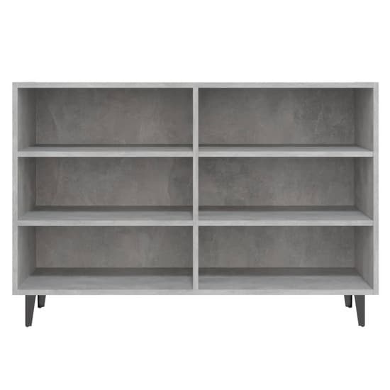 Pilvi Wooden Bookcase With 6 Shelves In Concrete Effect_3