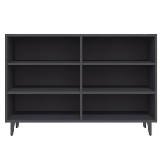 Pilvi Wooden Bookcase With 6 Shelves In Grey_3