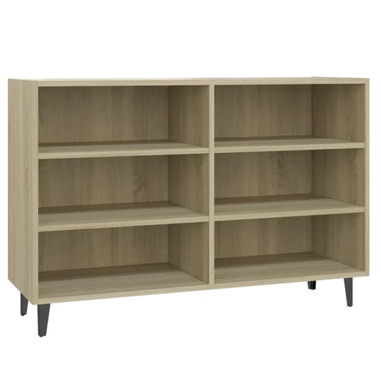 Pilvi Wooden Bookcase With 6 Shelves In Sonoma Oak_2