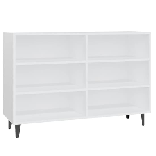 Pilvi Wooden Bookcase With 6 Shelves In White_2