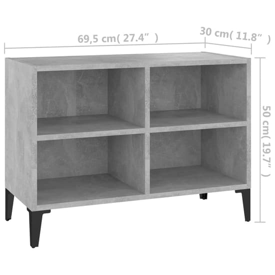 Pilvi Wooden TV Stand In Concrete Effect With Metal Legs_4