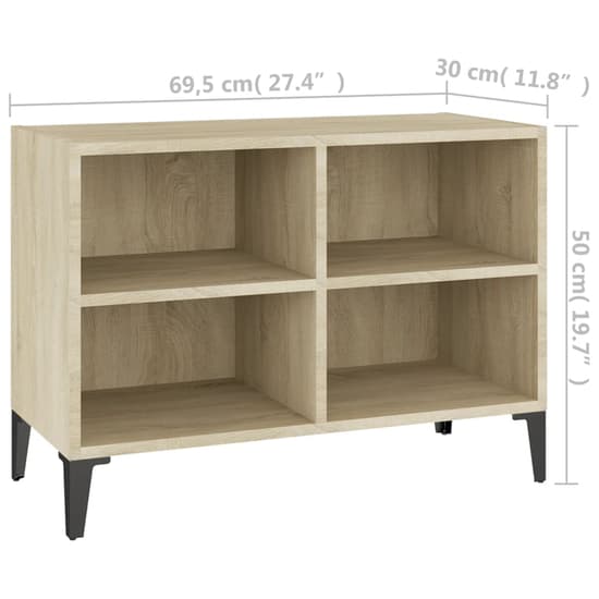 Pilvi Wooden TV Stand In Sonoma Oak With Metal Legs_4