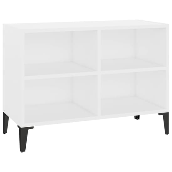 Pilvi Wooden TV Stand In White With Metal Legs Furniture in Fashion