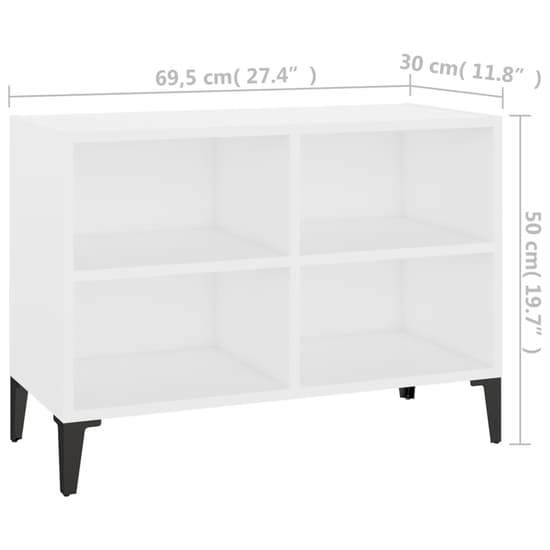 Pilvi Wooden TV Stand In White With Metal Legs_4