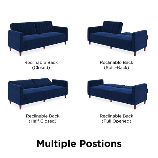 Pina Velvet Sofa Bed With Wooden Legs In Blue Furniture in Fashion