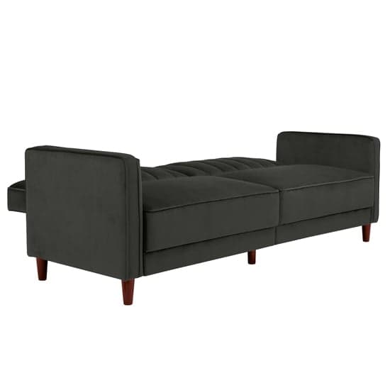 Pina Velvet Sofa Bed With Wooden Legs In Grey_7