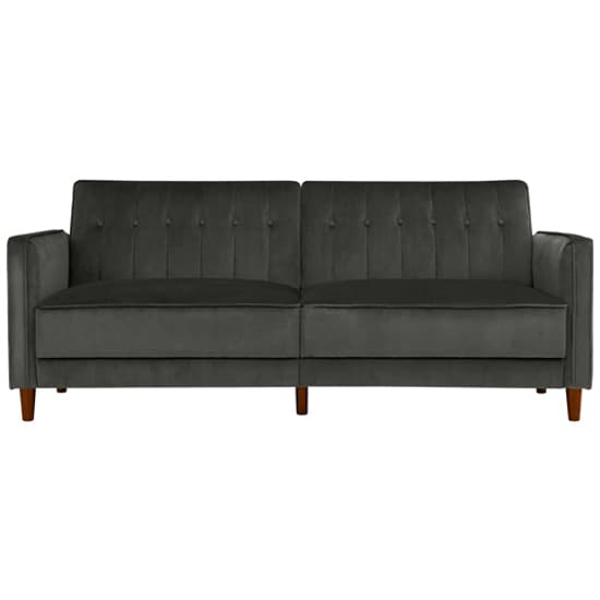 Pina Velvet Sofa Bed With Wooden Legs In Grey_8