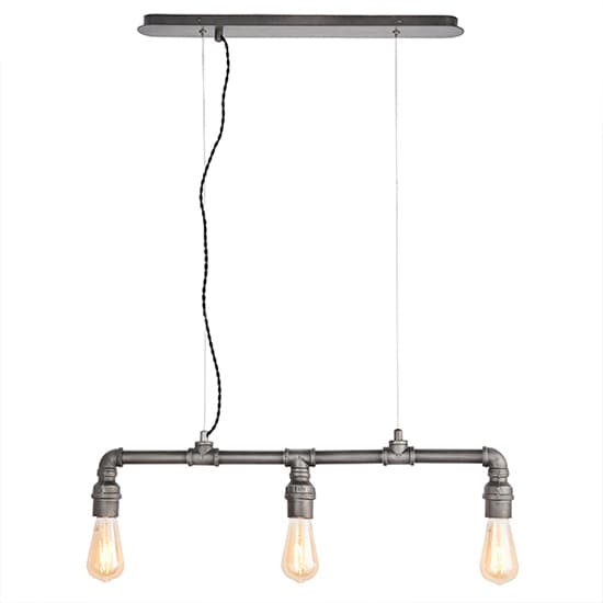 Pipe 3 Lights Industrial Ceiling Pendant Light In Aged Pewter_2