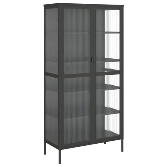 Piper Glass And Steel Display Cabinet With 2 Doors In Black_3