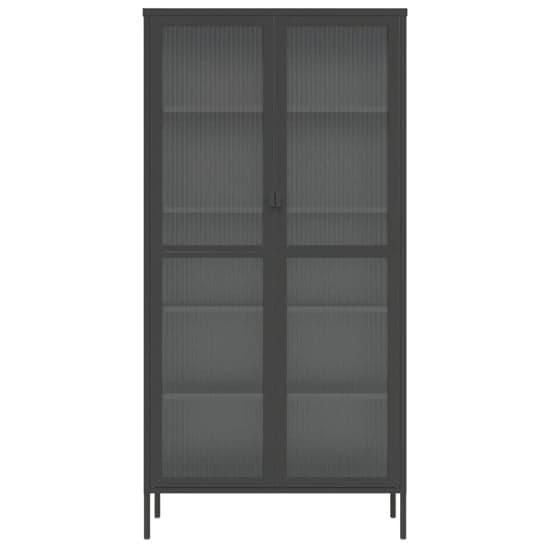 Piper Glass And Steel Display Cabinet With 2 Doors In Black_4
