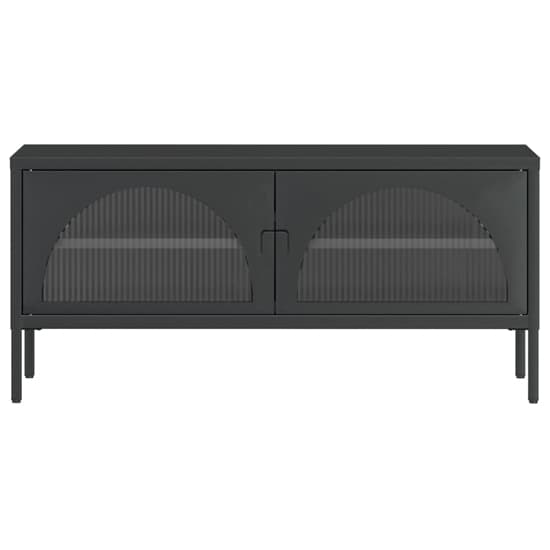 Piper Glass And Steel TV Stand With 2 Doors In Black_4