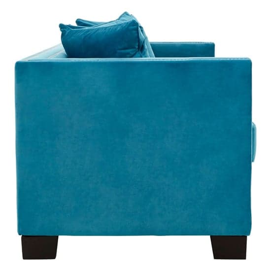 Pipirima Upholstered Velvet 2 Seater Sofa In Cyan Blue_3