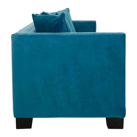 Pipirima Upholstered Velvet 3 Seater Sofa In Cyan Blue_3