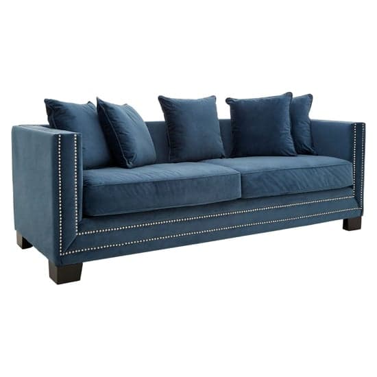 Pipirima Upholstered Velvet 3 Seater Sofa In Midnight Blue_2