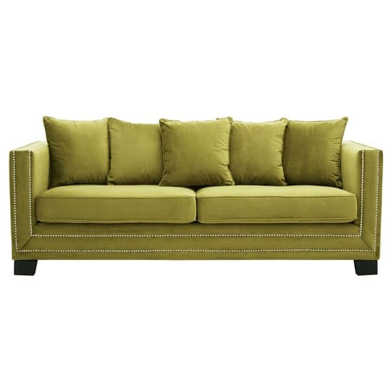 Pipirima Upholstered Velvet 3 Seater Sofa In Moss Green_3