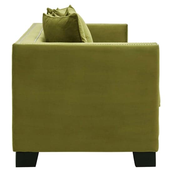 Pipirima Upholstered Velvet 3 Seater Sofa In Moss Green_4