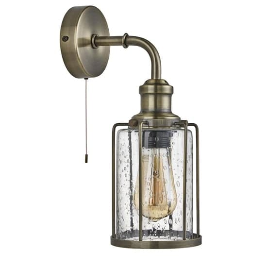 Pips Glass Wall Light In Antique Brass_2