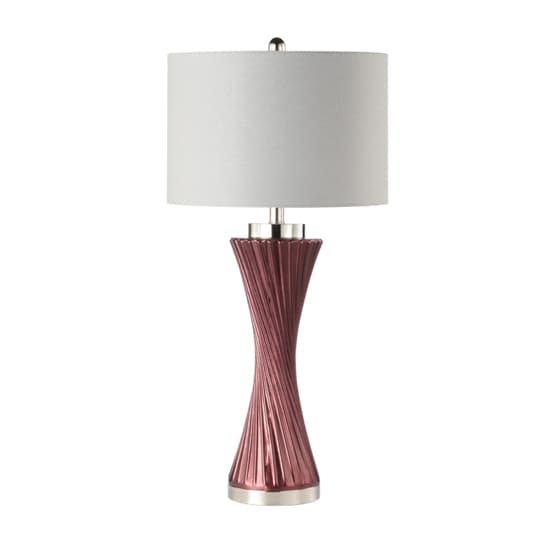 Piran Grey Linen Shade Table Lamp With Mulberry Twist Base_3