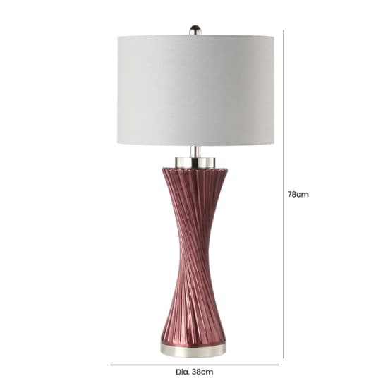 Piran Grey Linen Shade Table Lamp With Mulberry Twist Base_4