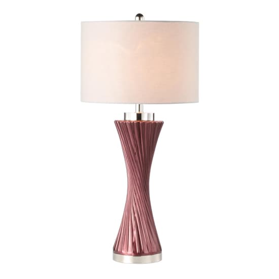 Piran Grey Linen Shade Table Lamp With Mulberry Twist Base_5