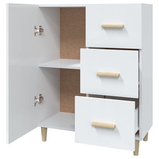 Pirro High Gloss Sideboard With 1 Door 3 Drawers In White_5