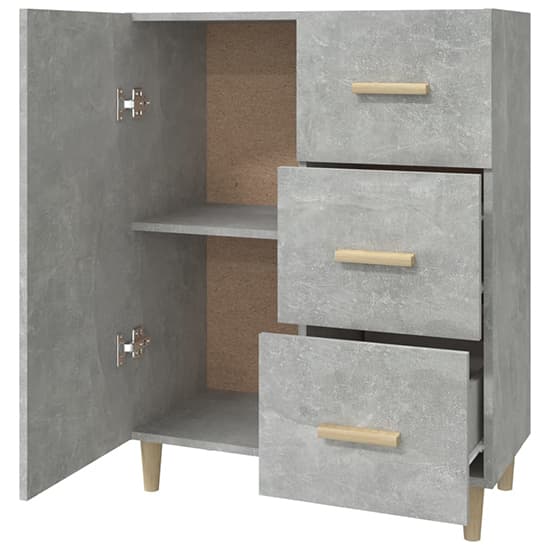 Pirro Wooden Sideboard With 1 Door 3 Drawers In Concrete Effect_5