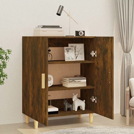Pirro Wooden Sideboard With 2 Doors In Smoked Oak_2
