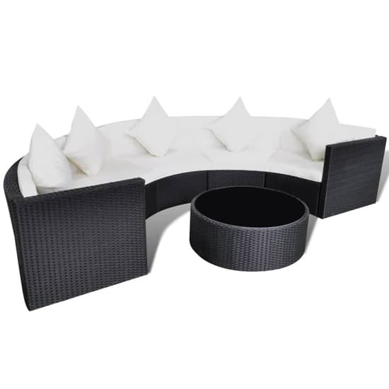 Pixie Rattan 6 Piece Garden Lounge Set with Cushions In Black_3