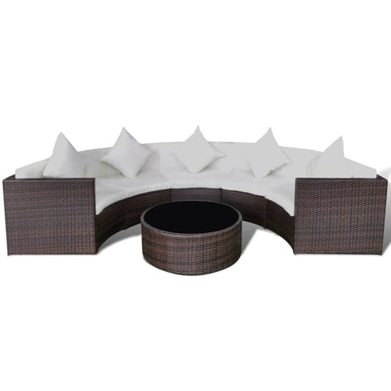 Pixie Rattan 6 Piece Garden Lounge Set with Cushions In Brown_2