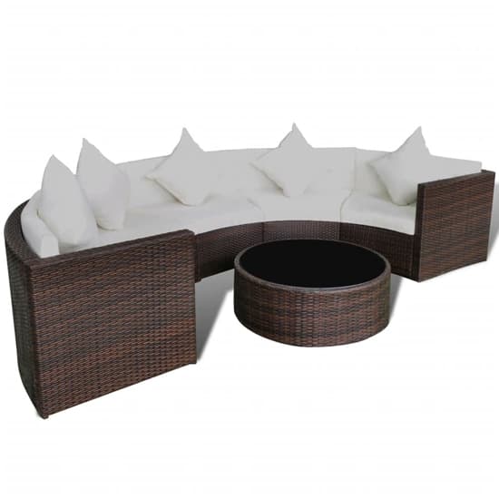 Pixie Rattan 6 Piece Garden Lounge Set with Cushions In Brown_3