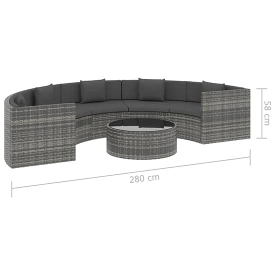 Pixie Rattan 6 Piece Garden Lounge Set with Cushions In Grey_7