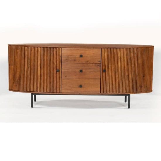 Plano Acacia Wood Sideboard With 2 Doors 3 Drawers In Walnut_1