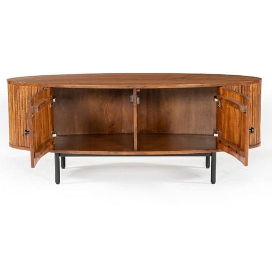 Plano Acacia Wood TV Stand With 2 Doors In Walnut_4